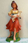 donna con agnello   cartapesta cm 30
